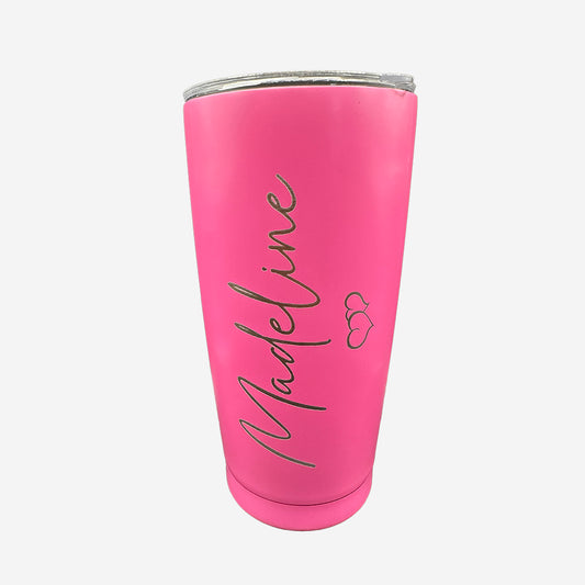 Hot Pink Custom Engraved Coffee Tumbler